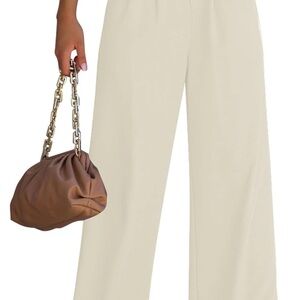 PrettyLittleThing Cream Wide-Leg Pants
